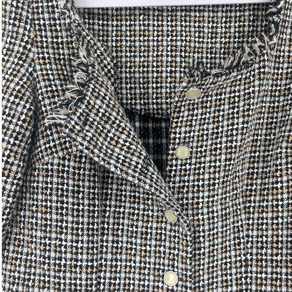 Gabby Skye Tweed Dress Sz 4 Ivy Preppy Academia 60s Mod Style Pearl Fringe Trim - Picture 4 of 12